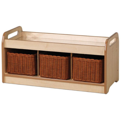 Petit meuble avec bacs et plateau miroir