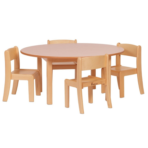 Table ronde et chaises bois pour enfants