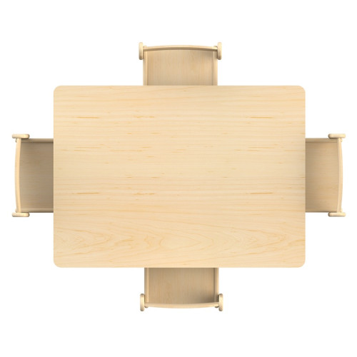Table rectangle et chaises bois pour enfants