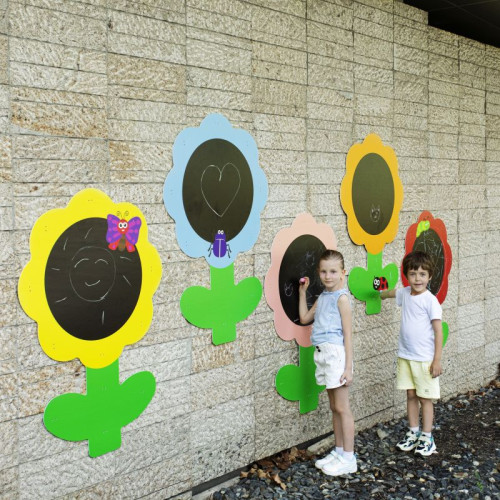 Tableaux extérieur cour d'école fleurs