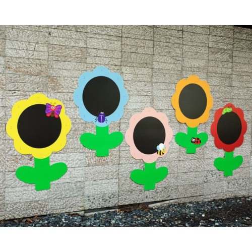 Tableaux extérieur cour d'école fleurs