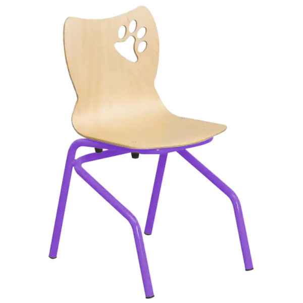Chaise maternelle cantine décorée - violet