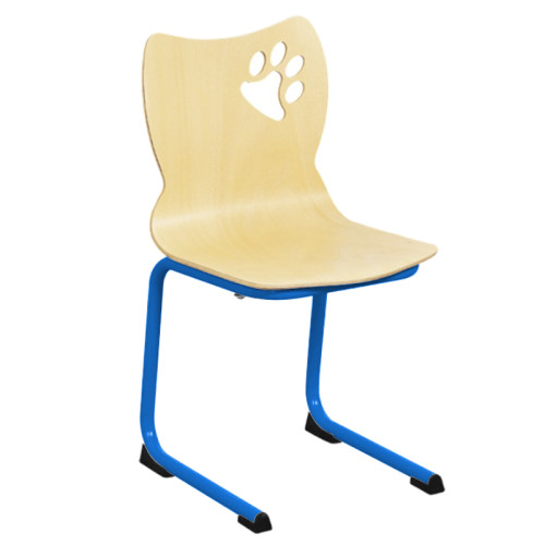 Chaise collectivité enfant en bois et acier décor ours