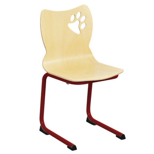Chaise réfectoire anti-basculement structure acier décor pâte d'ours