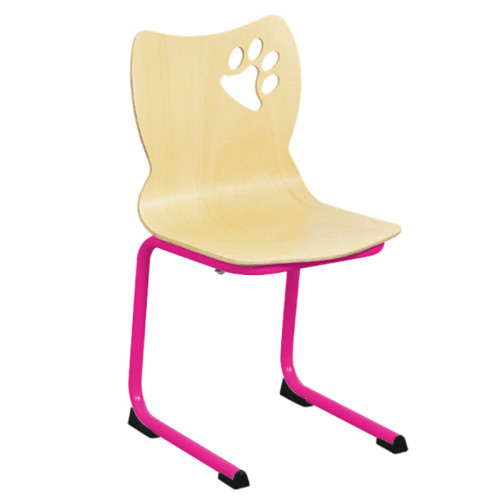 Chaise coque bois cantine anti-basculement