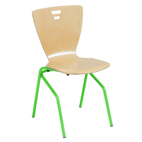 Chaise suspendue cantine assise bois pieds acier