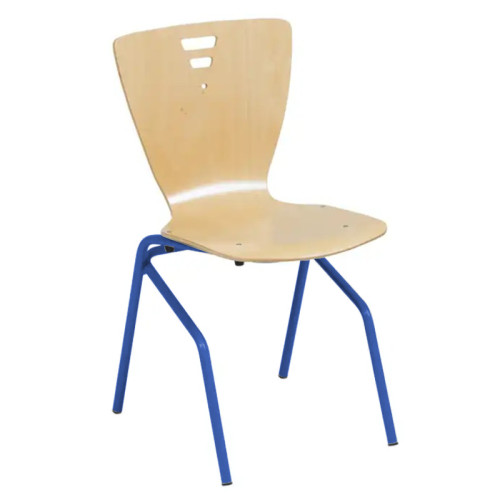 Chaise repas collectif suspendable assise bois pieds aciers