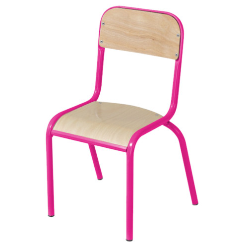 Chaise assise bois collectivité pieds roses