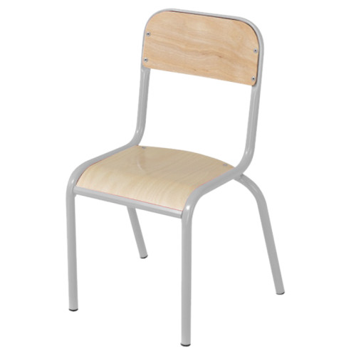 Chaise assise bois collectivité pieds gris