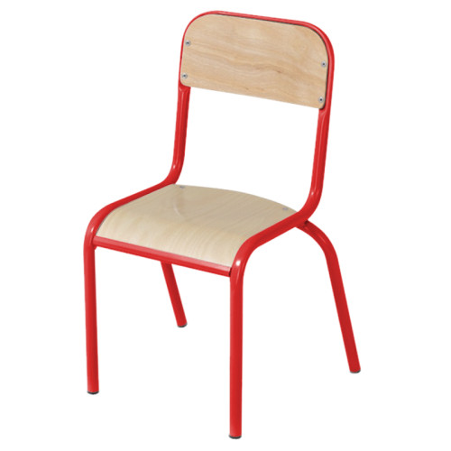 Chaise collectivité T6 structure acier rouge