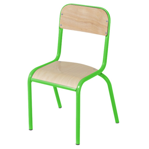Chaise lycée T6 structure acier vert