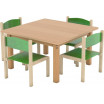 Table carrée et 4 chaises - T1