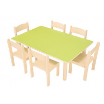 Table rectangle et 6 chaises T1