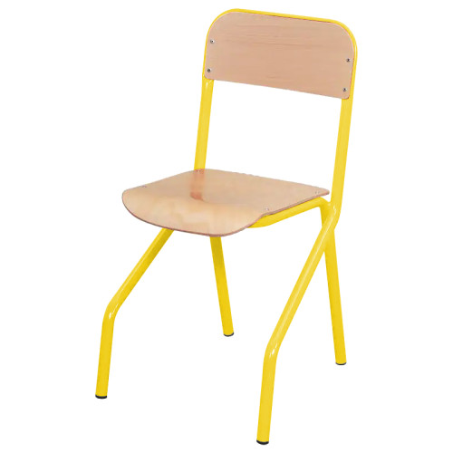 Chaise écolier epoxy jaune