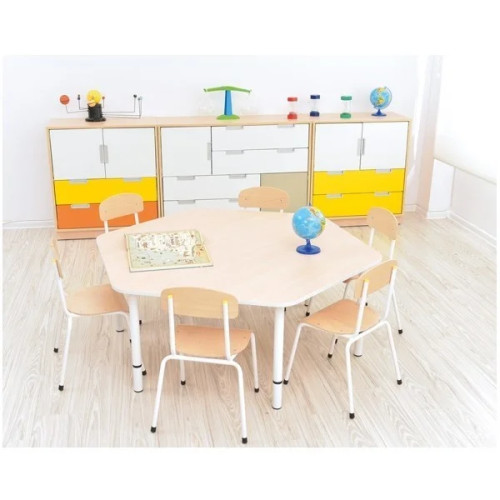 Pack table hexagonale et 6 chaises - T1 à T3