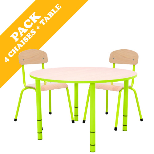 Pack table ronde et 4 chaises - T1 à T3