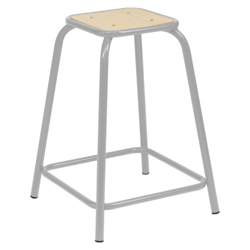 Tabouret scolaire haut gris