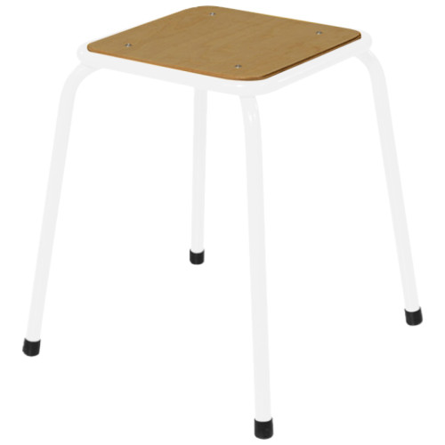 Tabouret scolaire bas blanc