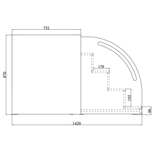 Dimensions de l'escalier pour table à langer