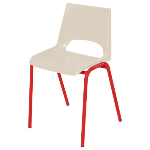 Chaise plastique avec piètement rouge