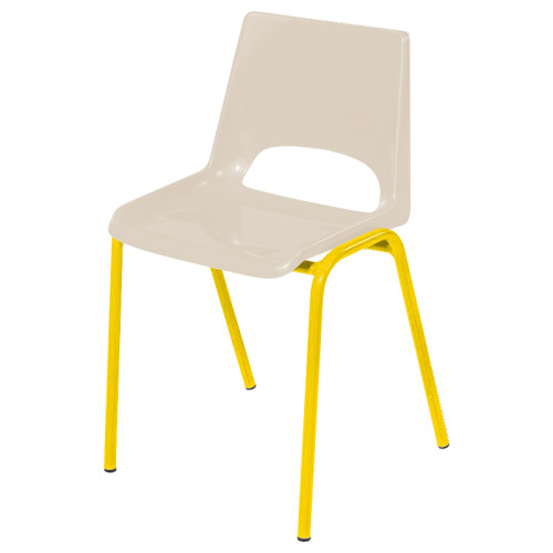 Chaise jaune avec coque plastique
