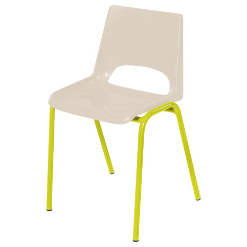Chaise en plastique avec piètement vert jaune