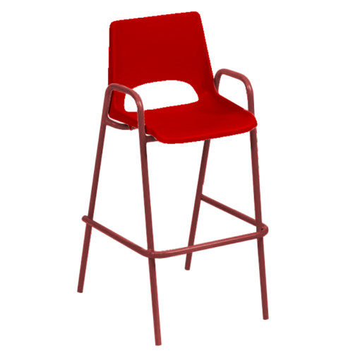 Chaise rouge haute pour la cantine