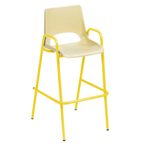 Chaise haute jaune pour cantine
