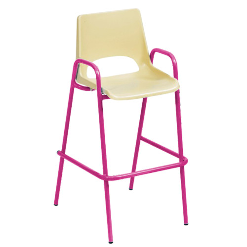 Siège avec coque beige en PVC cantine maternelle