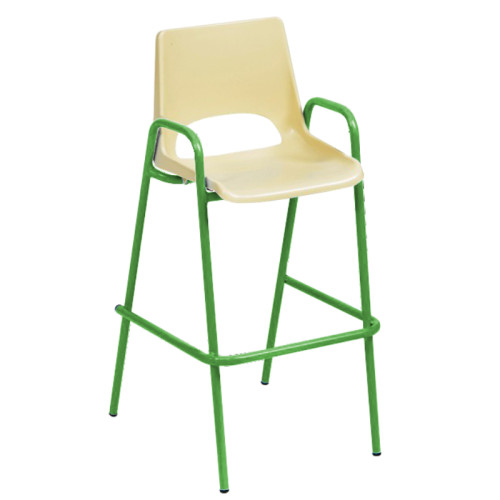 Chaise haute verte pour cantine école primaire