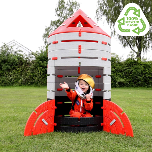 Pack construction géante - Fusée en plastique recyclé