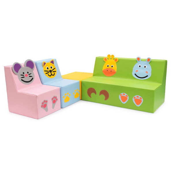 Ensemble mobilier mousse maternelle - motifs animaux