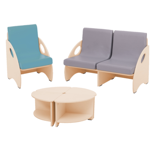 Ensemble assises espace détente enfant