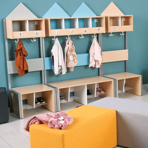 Vestiaire mural enfants pour collectivité