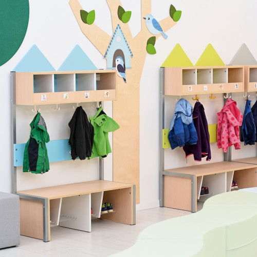 Vestiaire mural pour enfants collectivité