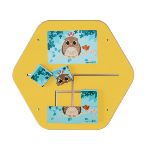 Jeu mural bois Mini Puzzle Forêt jaune