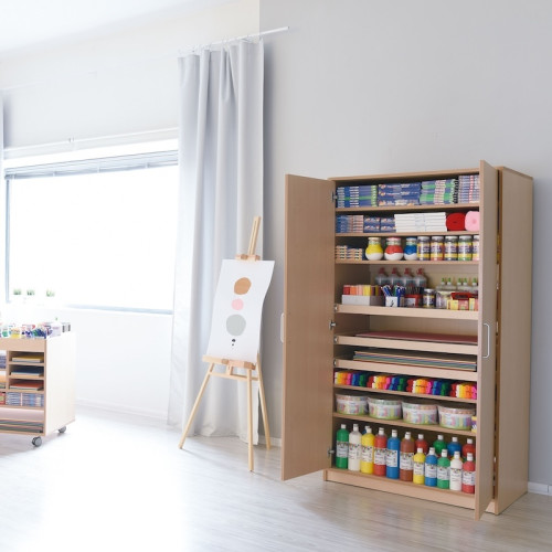 armoire spacieuse école avec étagères coulissantes