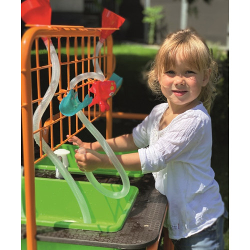 Table avec roulettes extérieur jeu eau et sable