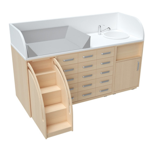 Meuble à langer avec lavabo pour professionnel