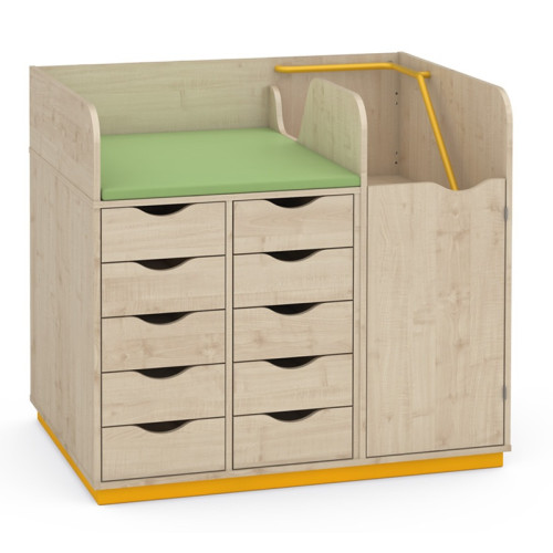 Meuble de change avec escalier fixe et porte