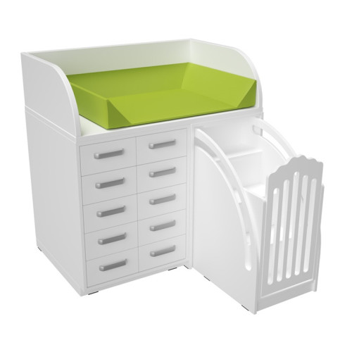 Table de change avec tiroirs et escalier escamotable