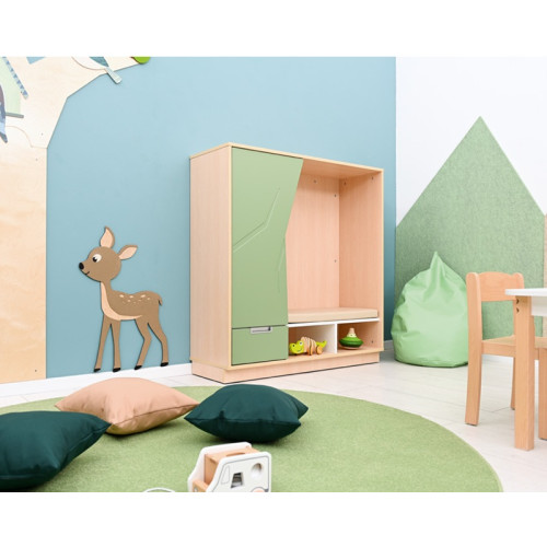 Meuble coin calme enfant avec rangement et matelas