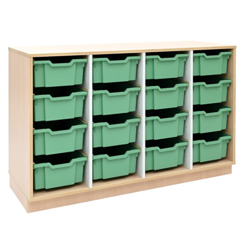 Meuble 4 colonnes QUADRO - 16 bacs vert olive