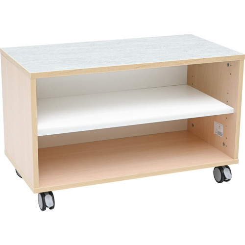 Meuble étagère avec plateau antichoc et roulettes