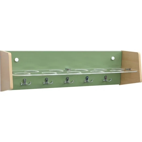 Étagère gobelets et torchons maternelle vert olive