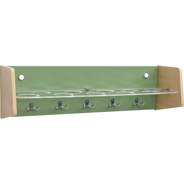 Étagère gobelets et torchons maternelle vert olive