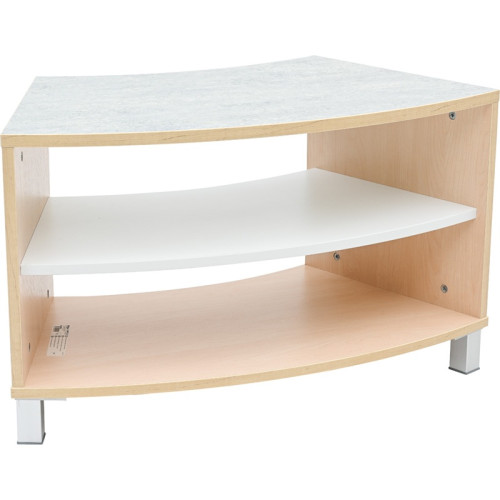 Meuble incurvé avec plateau acoustique bois