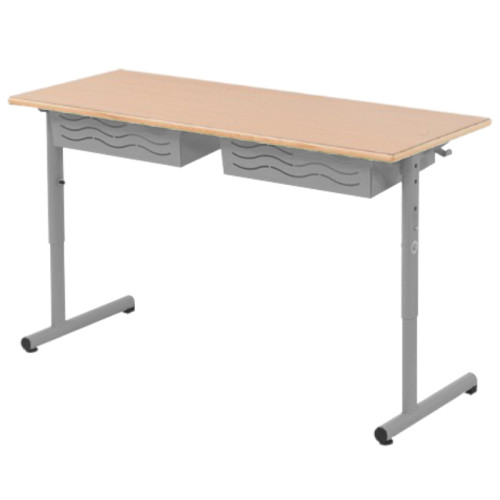 Table VELA réglable 2 places gris