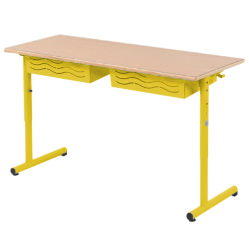 Table VELA réglable 2 places jaune