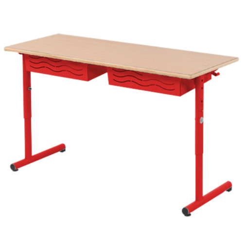 Table VELA réglable 2 places rouge